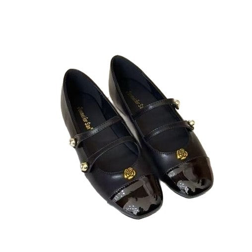 Damen elegante Mary Jane Ballerinas mit dekorativen Schnallen R&B
