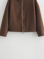 Damen zeitgenössische Übergangsjacke mit hochwertigem Stehkragen und durchgehendem Reißverschluss R&B