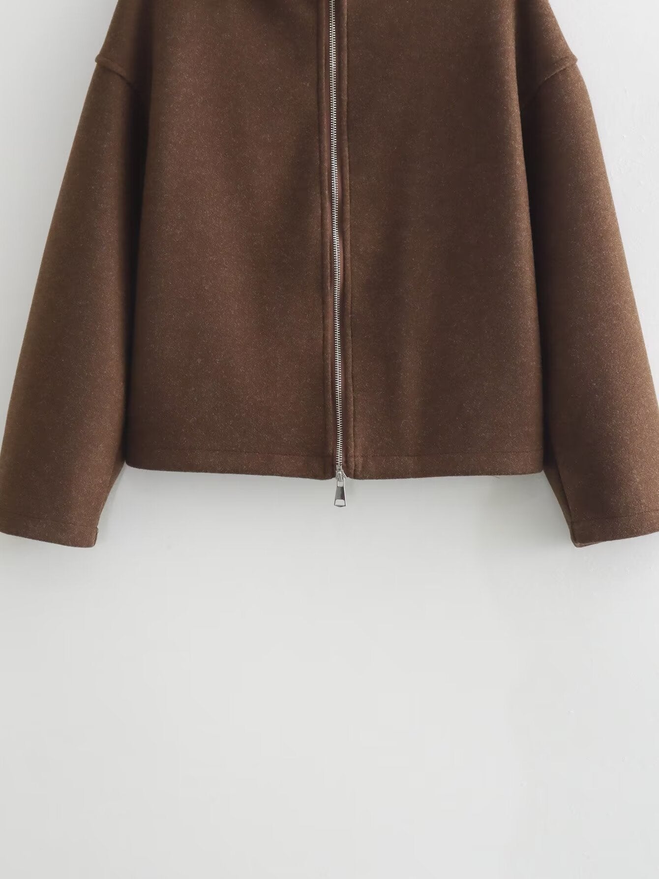 Damen zeitgenössische Übergangsjacke mit hochwertigem Stehkragen und durchgehendem Reißverschluss R&B
