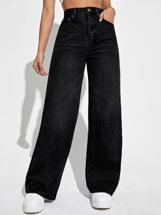 Damen Weite Denim-Hose mit lässigem Schnitt R&B