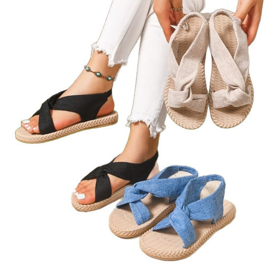 Damen Riemchensandalen mit elegantem Schleifen-Design und bequemem Fußbett R&B