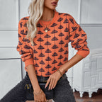 Damen Strickpullover mit verspieltem Baumdesign und weichem Material