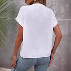 Damen Kurzarm Bluse mit feinem Strukturmuster R&B
