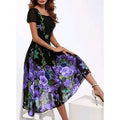 Damen Elegantes Midi-Kleid mit floralem Druck und schwingendem Saum R&B