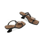 Damen Slingback-Pantoletten mit modischem Steg-Design und komfortablem Blockabsatz R&B