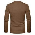 Herren Langarmshirt mit Rippstruktur und bequemem Stehkragen R&B