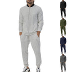 Herren sportliches Freizeit-Set mit durchgehendem Reißverschluss und elastischen Bündchen R&B