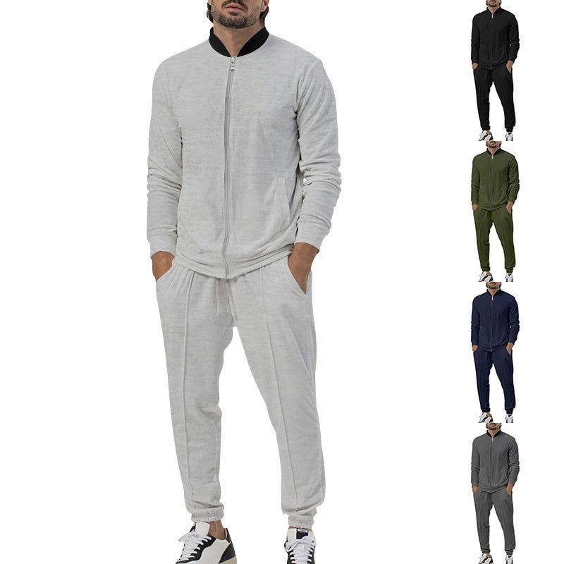Herren sportliches Freizeit-Set mit durchgehendem Reißverschluss und elastischen Bündchen R&B