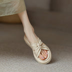 Damen Bequeme Zehentrenner-Pantoletten mit modischem Knoten-Design R&B