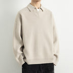 Herren lässiger Strickpullover mit modernem V-Ausschnitt und sportlichem Design