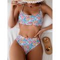 Damen High-Waist Bikini-Set mit floralem Design und komfortablen Trägern R&B