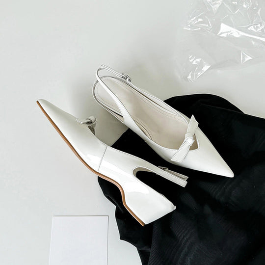 Damen Slingback-Pumps mit eleganter Schleifenverzierung und spitz zulaufendem Design R&B