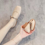 Damen Elegante Slingback-Ballerinas mit modischer Kettenverzierung R&B