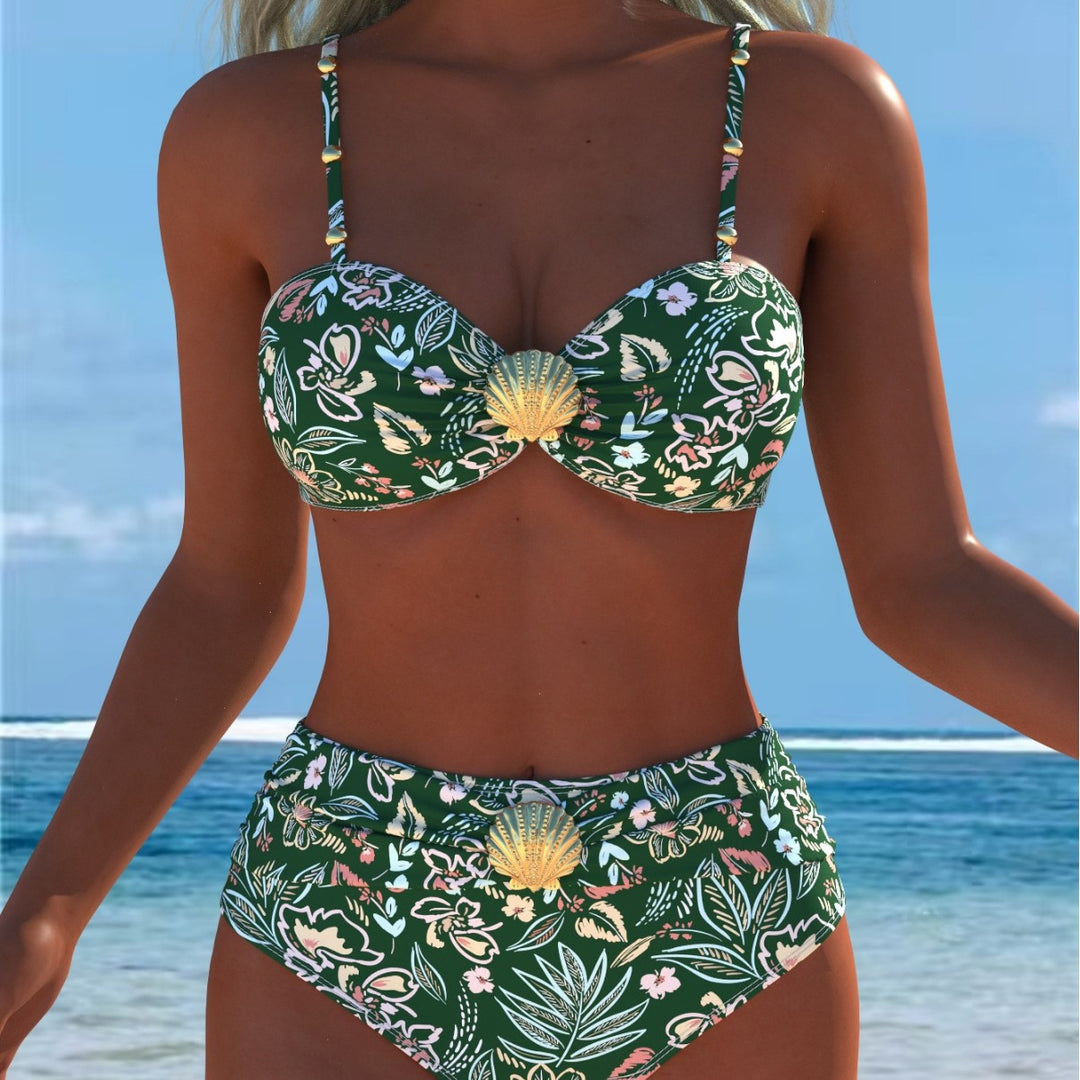 Damen Bikini-Set mit elegantem Balconette-Oberteil und hochgeschnittenen Badeshorts R&B