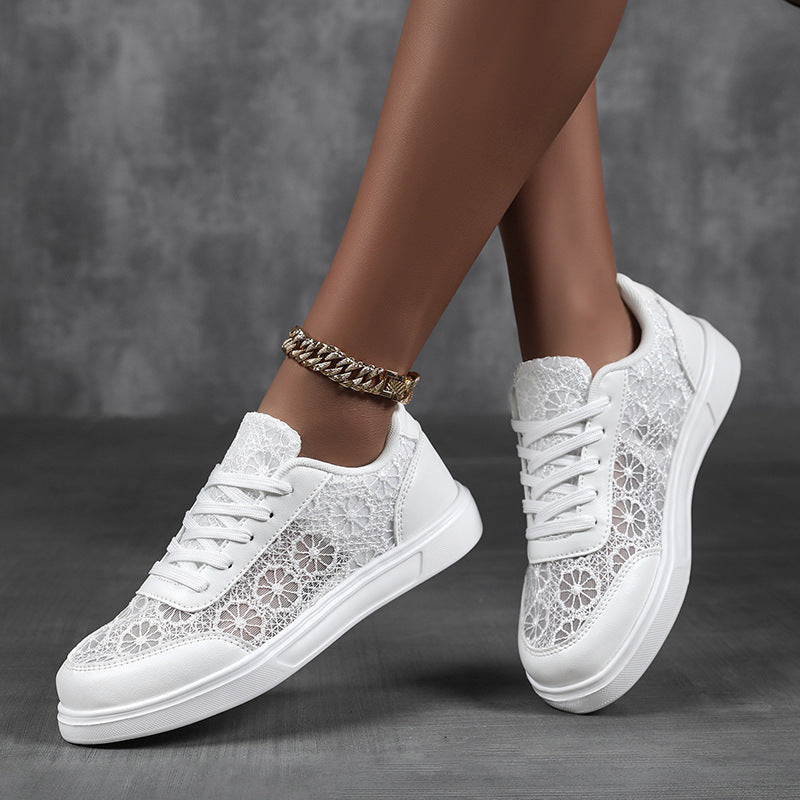 Damen Modische Sneakers mit floralen Akzenten und rutschfester Sohle