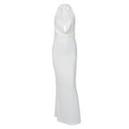 Damen Elegantes Longdress mit tiefem V-Ausschnitt und figurbetontem Schnitt R&B