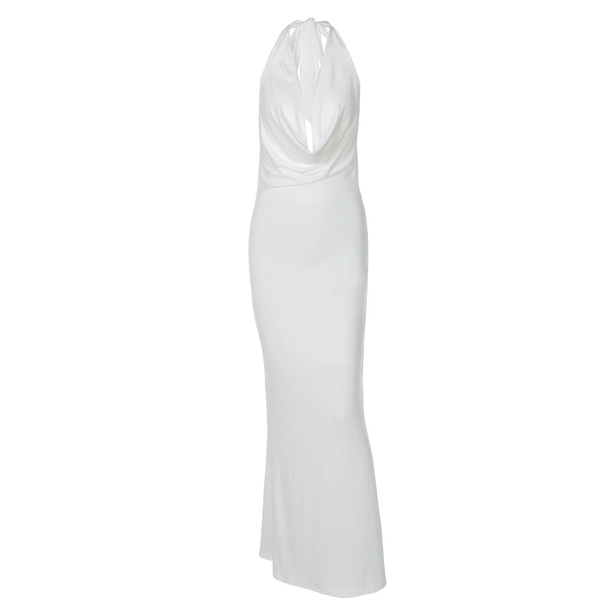 Damen Elegantes Longdress mit tiefem V-Ausschnitt und figurbetontem Schnitt R&B