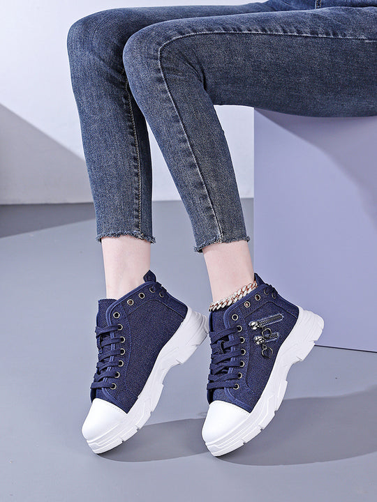 Damen modische Sneakers mit gewebtem Obermaterial und auffälligen Akzenten R&B