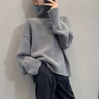 Damen gemütlicher Rollkragenpullover aus feinem Strick R&B