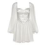 Damen Verspieltes Minikleid mit elegantem Bustier-Oberteil und voluminösen Ärmeln R&B