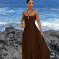 Damen Elegantes Maxi-Kleid mit plissierten Details und schickem Cut-Out R&B