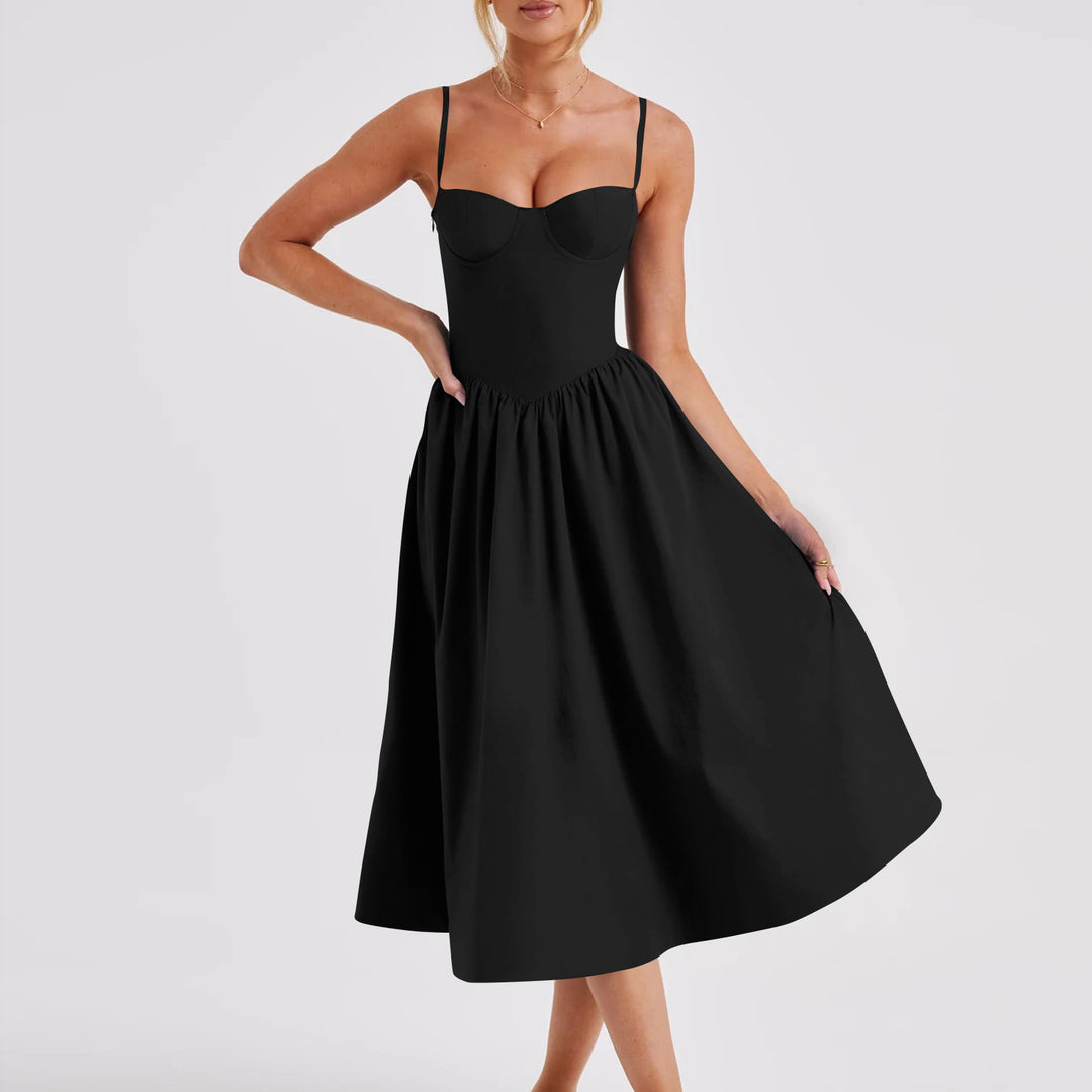 Damen Midi-Kleid mit taillierter Silhouette und A-Linie R&B