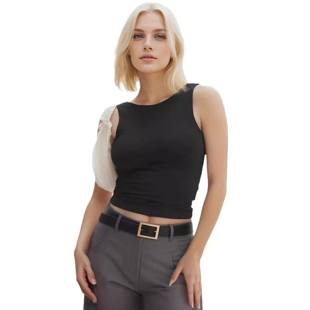 Damen ärmelloses Basic-Top mit elegantem Schnitt R&B