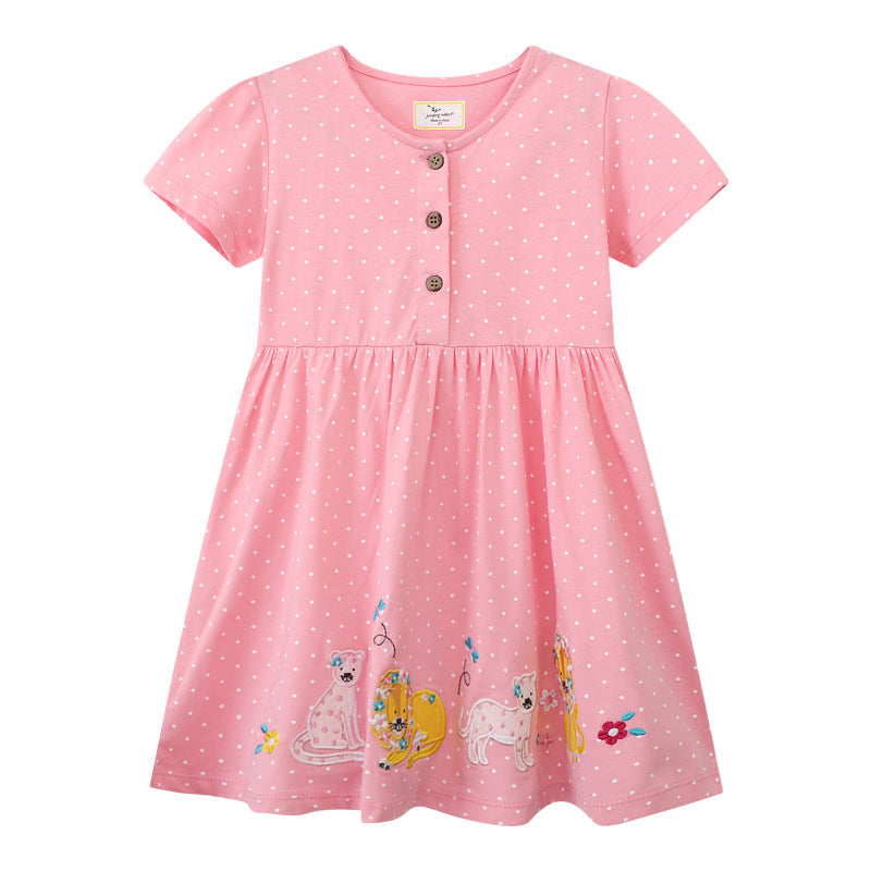 Mädchen Sommerkleid mit niedlichen Tierapplikationen R&B