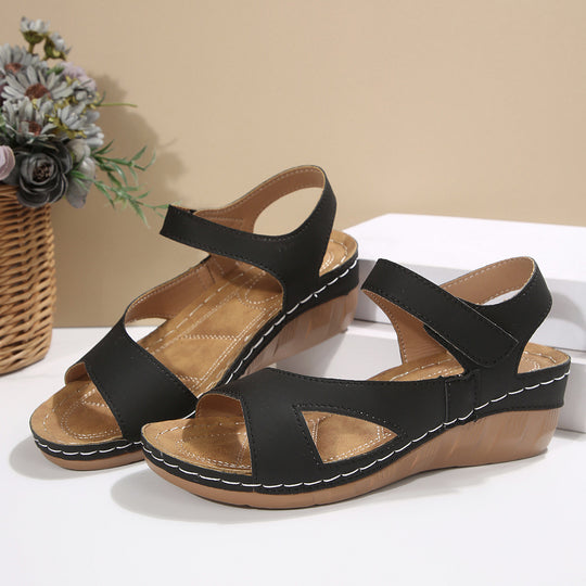 Damen Riemchen-Sandaletten mit ergonomischer Fußbettgestaltung und floralem Muster R&B