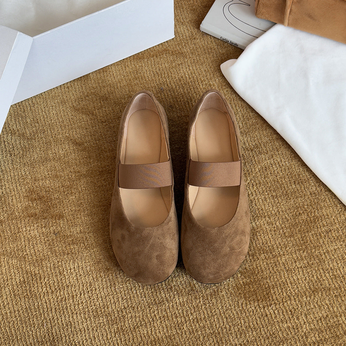 Damen Ballerinas mit modischem Riemchen und samtigem Obermaterial R&B