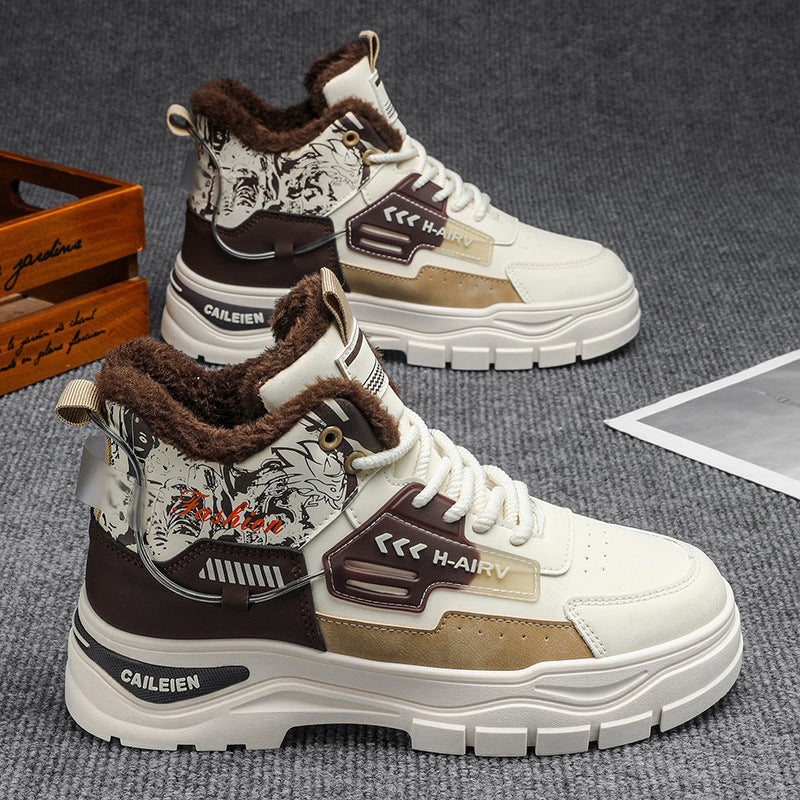 Damen gefütterte High-Top Sneakers mit einzigartigem Stil und rutschfester Sohle R&B
