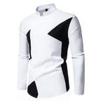Herren modisches Designerhemd mit asymmetrischem Schnitt und innovativem Knopfdesign R&B