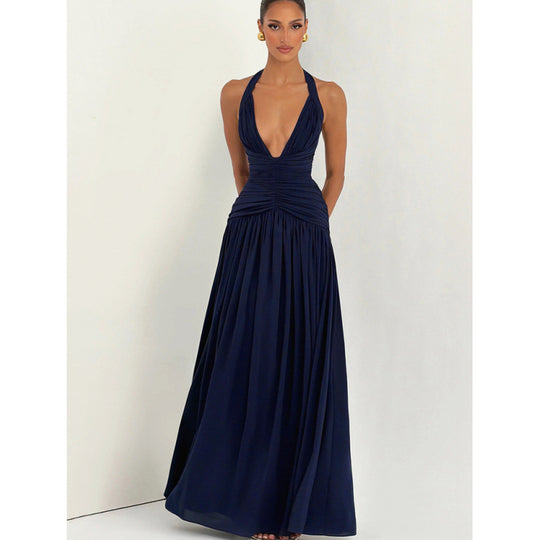 Damen Maxikleid mit raffiniertem Wickeldesign und elegantem Taillenbund R&B