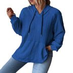 Damen Kapuzenpullover mit strukturiertem Muster und praktischer Kängurutasche R&B