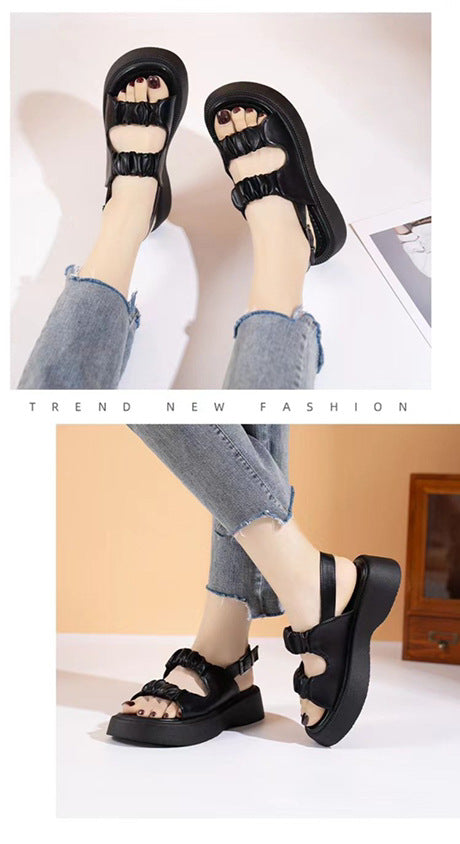 Damen trendige Sandalen mit elastischem Riemchen-Design und komfortabler Sohle R&B