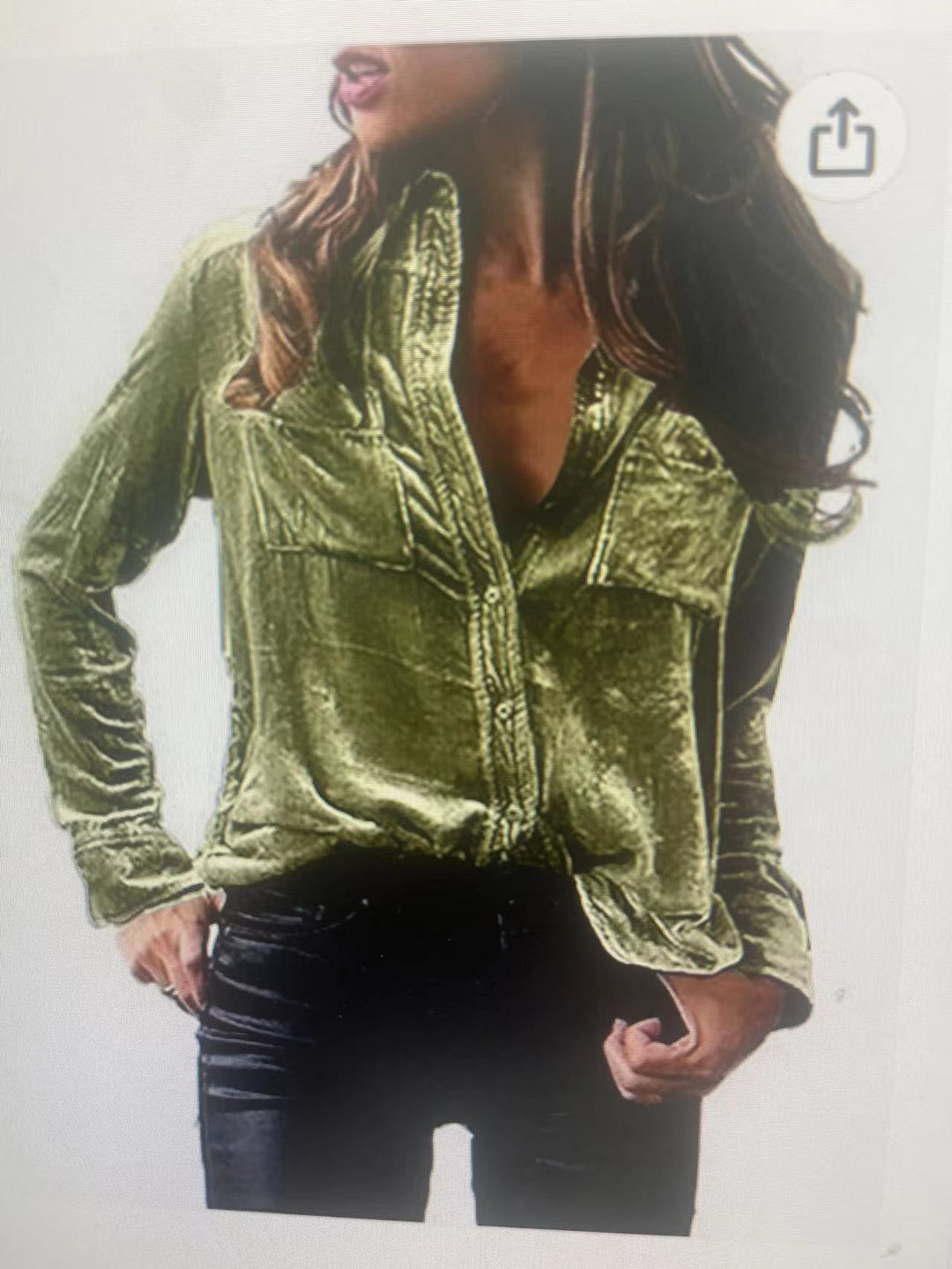 Damen Satin Bluse mit dekorativen Brusttaschen R&B