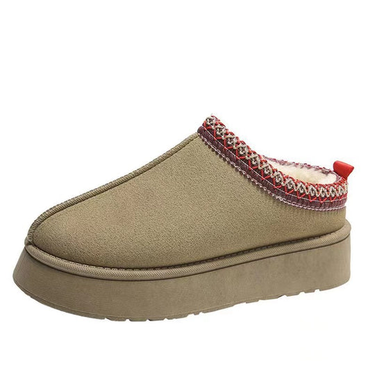 Damen Hausschuhe mit komfortabler Sohle und dekorativem Strickrand R&B