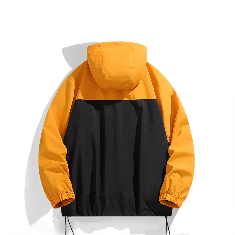 Herren winddichte Funktionsjacke mit stylischem Farbkontrast und praktischen Taschen R&B
