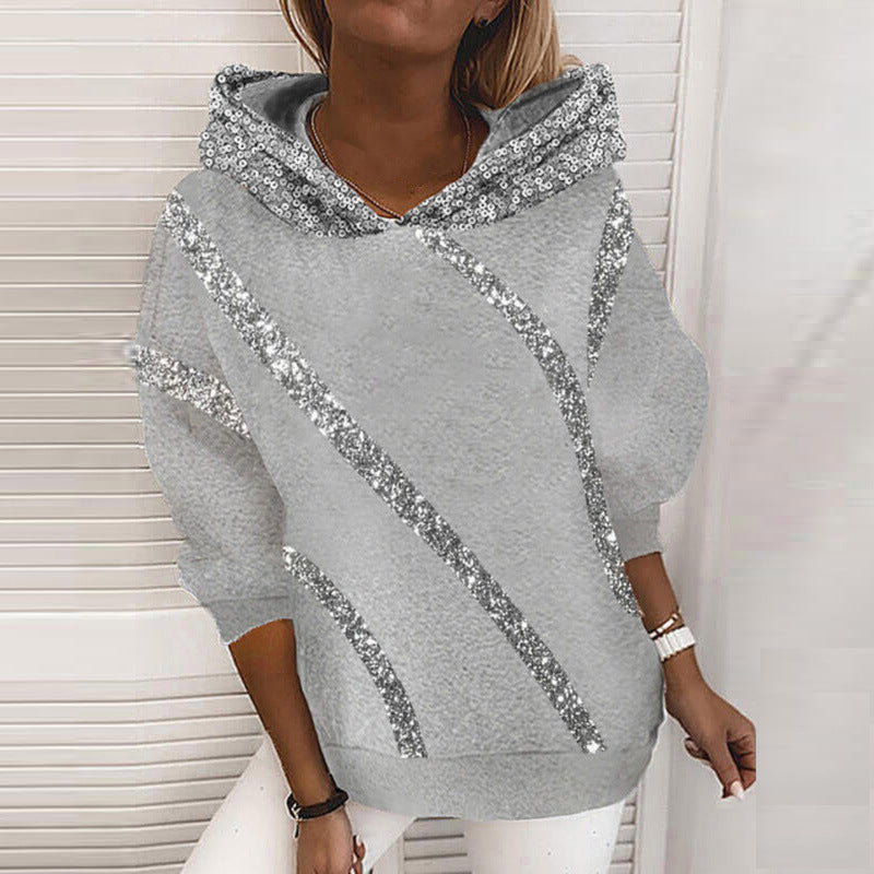 Damen Hoodie mit Glitzerakzenten und modernem Schnitt R&B