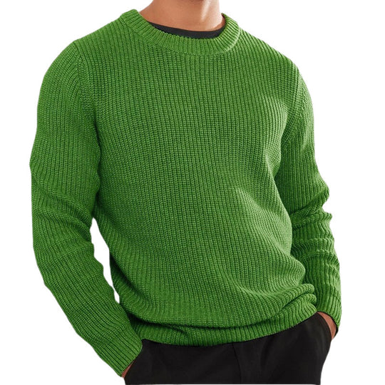 Herren Strickpullover mit strukturierter Oberfläche und Rundhalsausschnitt R&B