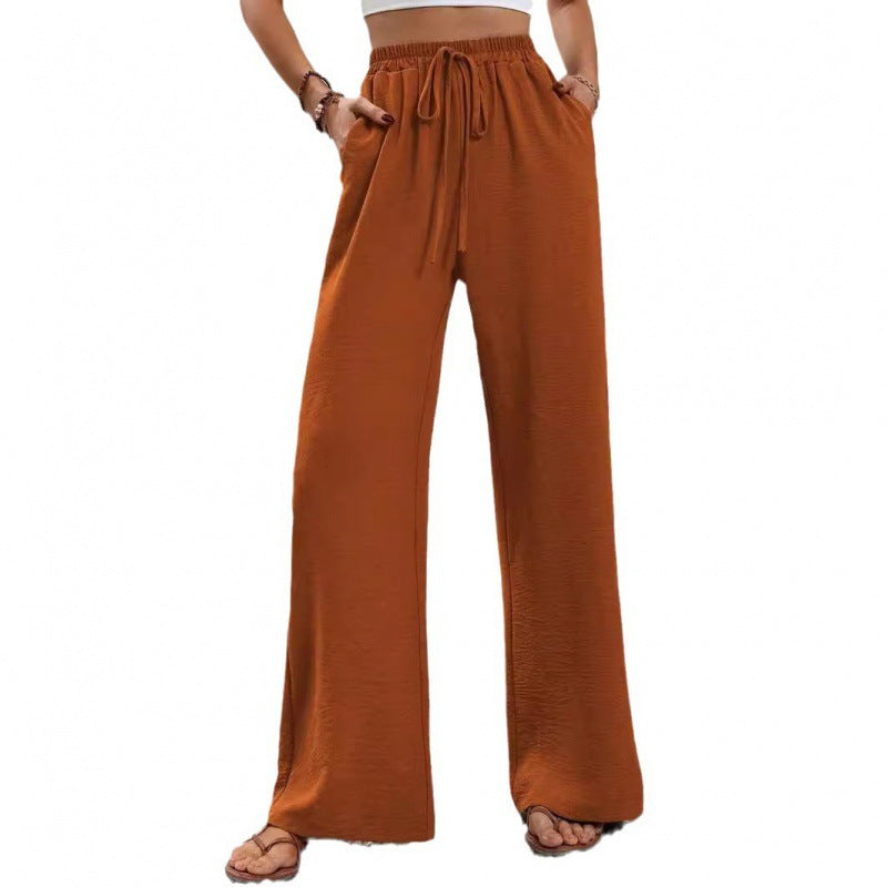 Damen luftige Paltz-Hose mit elastischem Bund und praktischen Taschen R&B