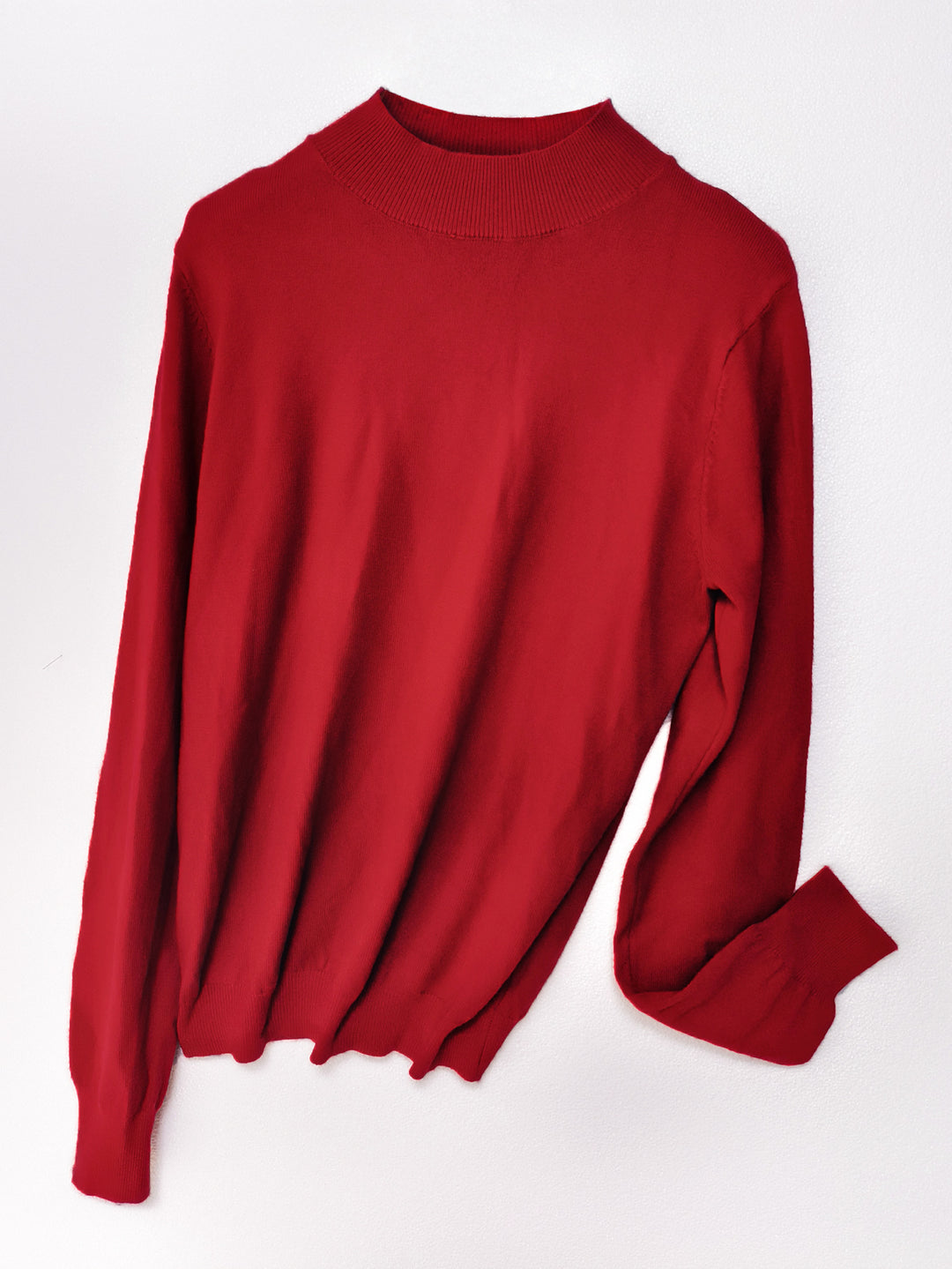 Damen Hochwertiger Pullover mit Stehkragen aus feinem Strick R&B