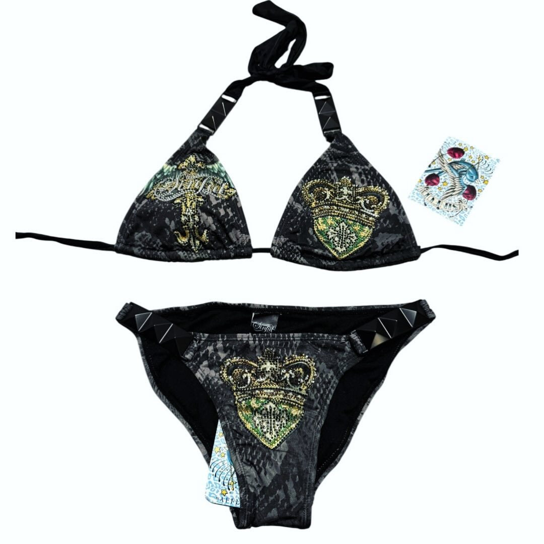 Damen Bikini-Set mit funkelndem Detail und außergewöhnlichem Design R&B