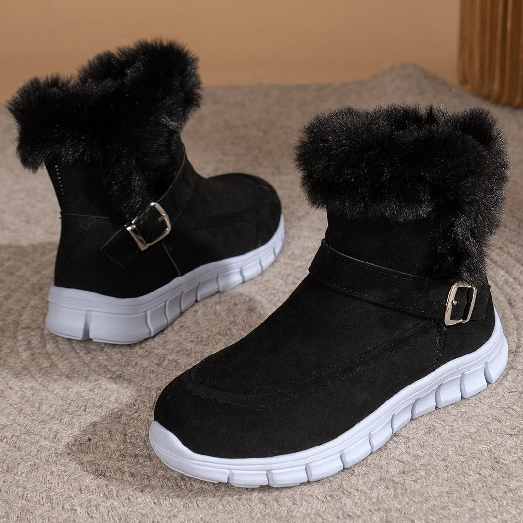 Damen Winterboots mit kuscheligem Kunstfellkragen und rutschfester Sohle R&B