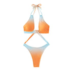 Damen Triangel-Bikini mit kreuzendem Oberteil und hohem Beinausschnitt R&B