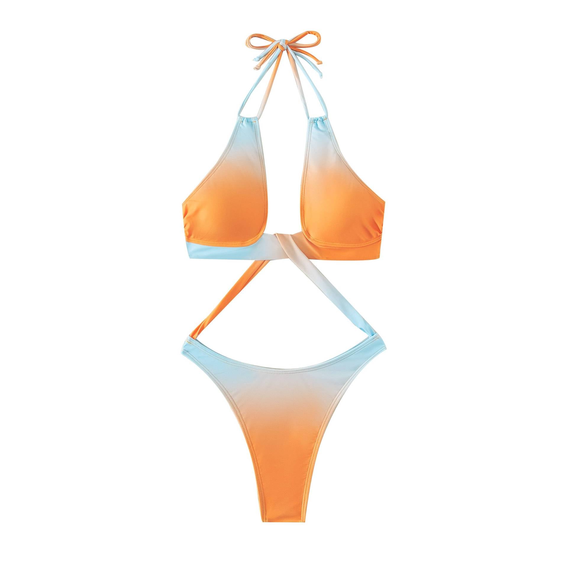 Damen Triangel-Bikini mit kreuzendem Oberteil und hohem Beinausschnitt R&B