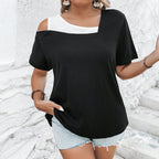 Damen lässiges Oberteil mit Cut-Out und asymmetrischem Schnitt R&B