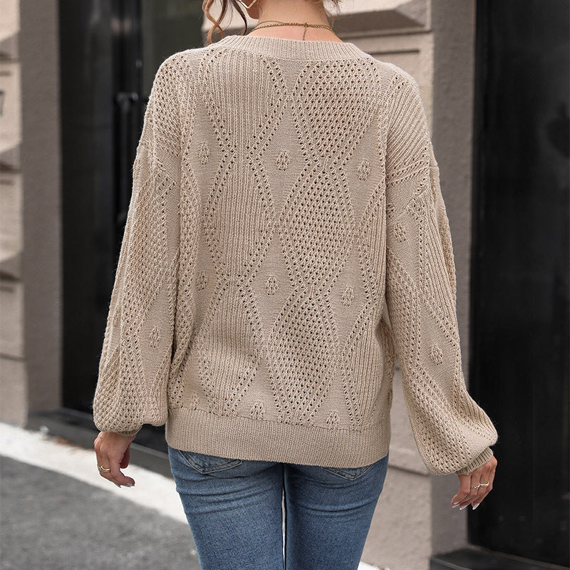 Damen Strickpullover mit luftiger Struktur R&B