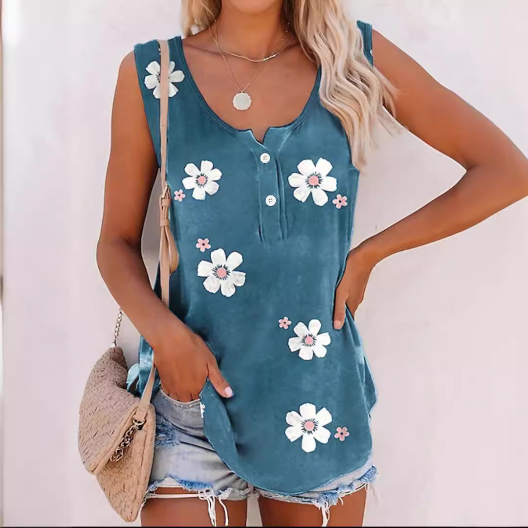Damen Modische Blumenmuster Bluse R&B