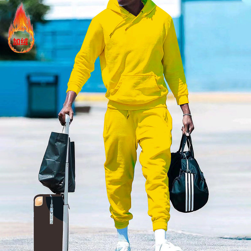 Herren lässiges Freizeit-Set mit Kapuzenpullover und Jogginghose R&B